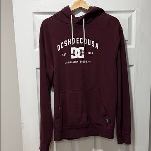 DC Men's Burgundy Graphic Pullover Hoodie